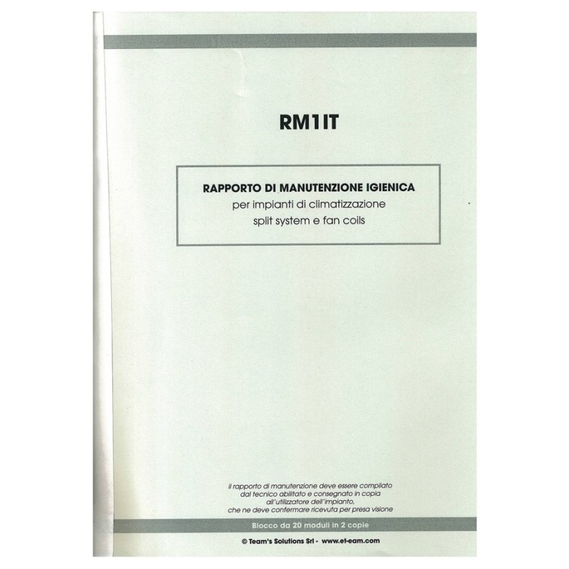 RM1ITNEW - Rapporto Manutenzione Igienica Climatizzazione